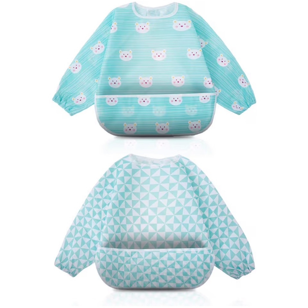 Kids Waterproof Bib with Sleeves - Blue